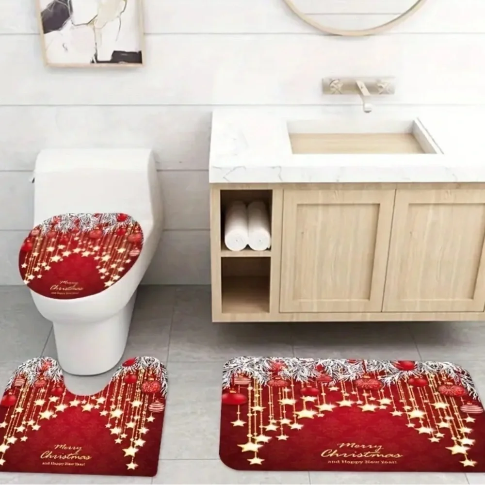 4pc Mery Christmas Bathroom Set NWT